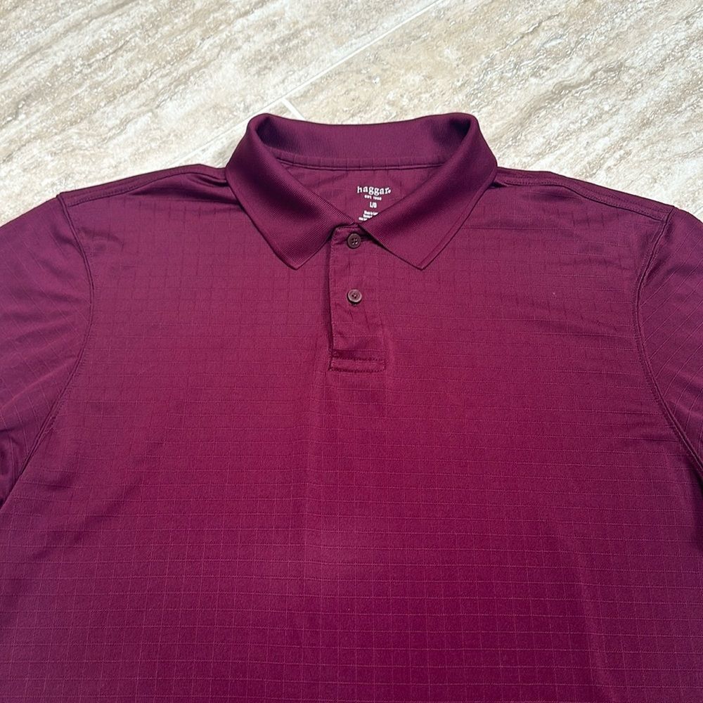Haggar short sleeve maroon polo – size L